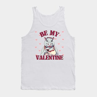 Be My Valentine Cute Hippo Lady Tank Top